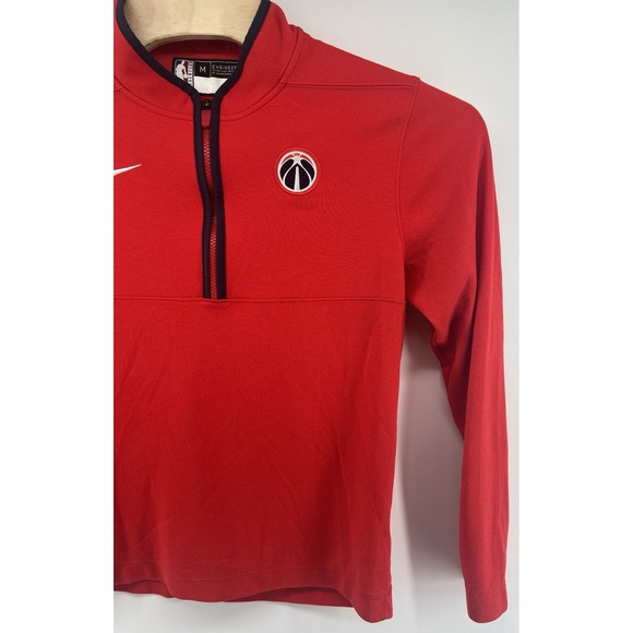 Nike Dri Fit Washington Wizards Mens Medium 1/4 Zip Pullover Bright Red - Picture 4 of 6
